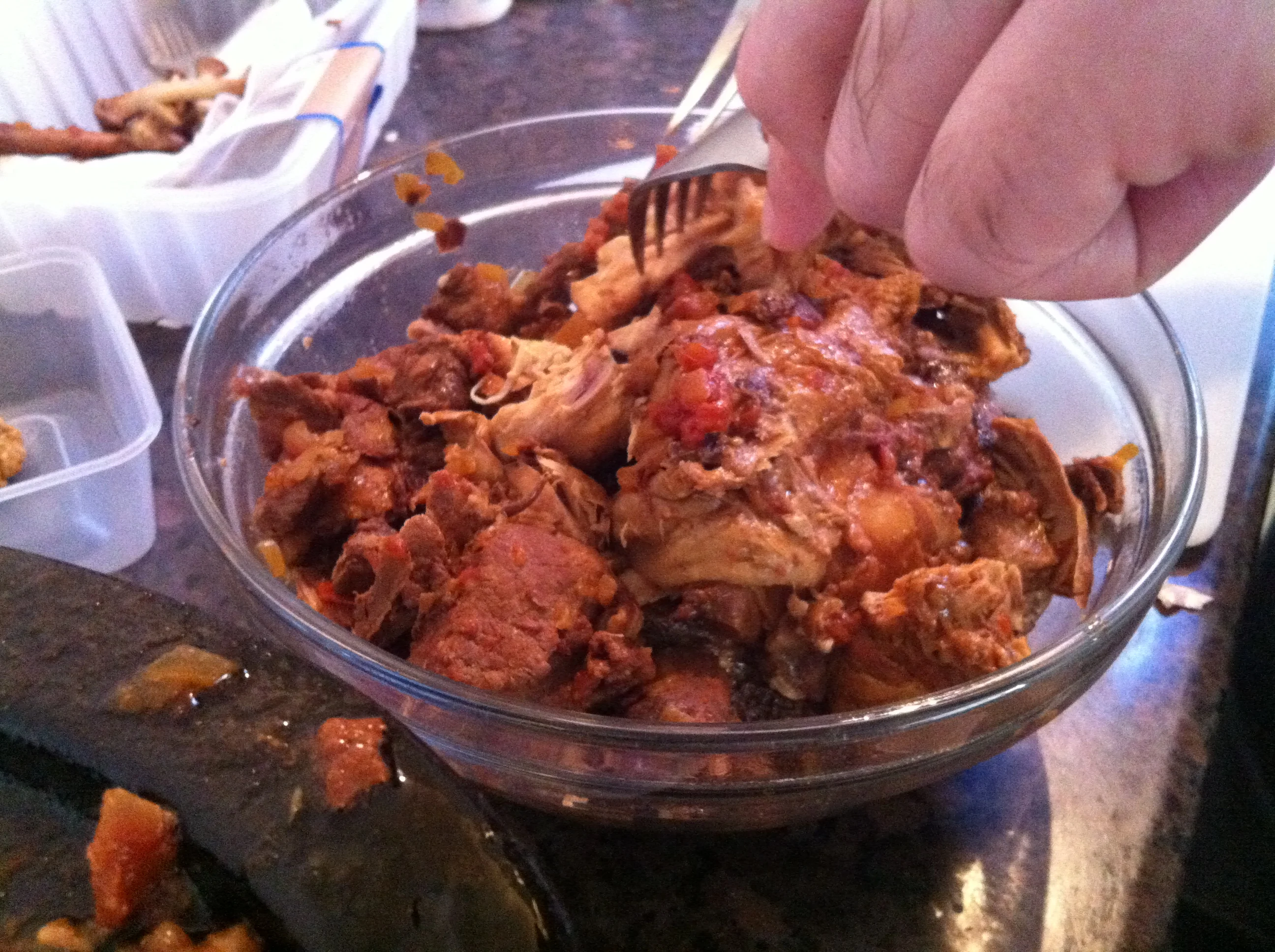 Take Out The Meat With Skin And Bones